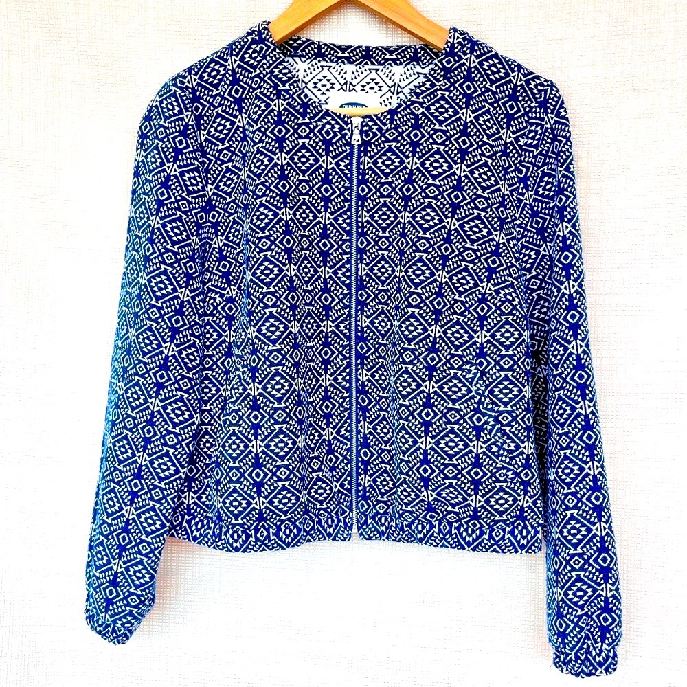 Vintage 90s Old Navy Textured BomberJacket Southwest Aztec Western Jacket 80s